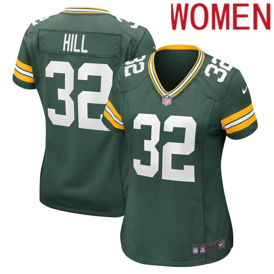 Women Green Bay Packers #32 Kylin Hill Nike Green Nike Game NFL Jersey->women nfl jersey->Women Jersey